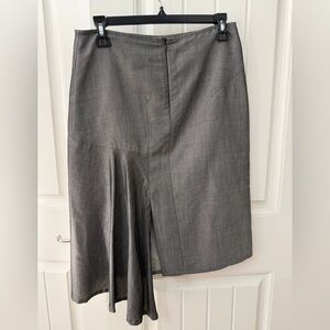 Philippe Adec Charcoal Asymmetrical Skirt sz 4 Viscose Blend Vintage Career